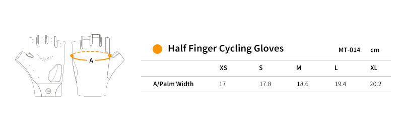 cycling gloves size chart