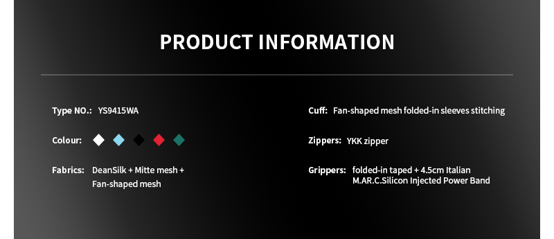 YS9415WA cycling jersey template information