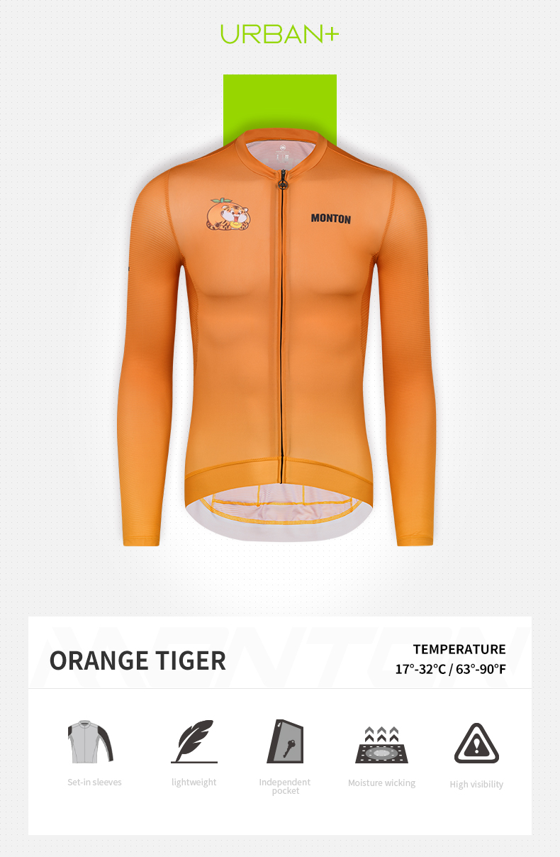 orange long sleeve cycling jersey