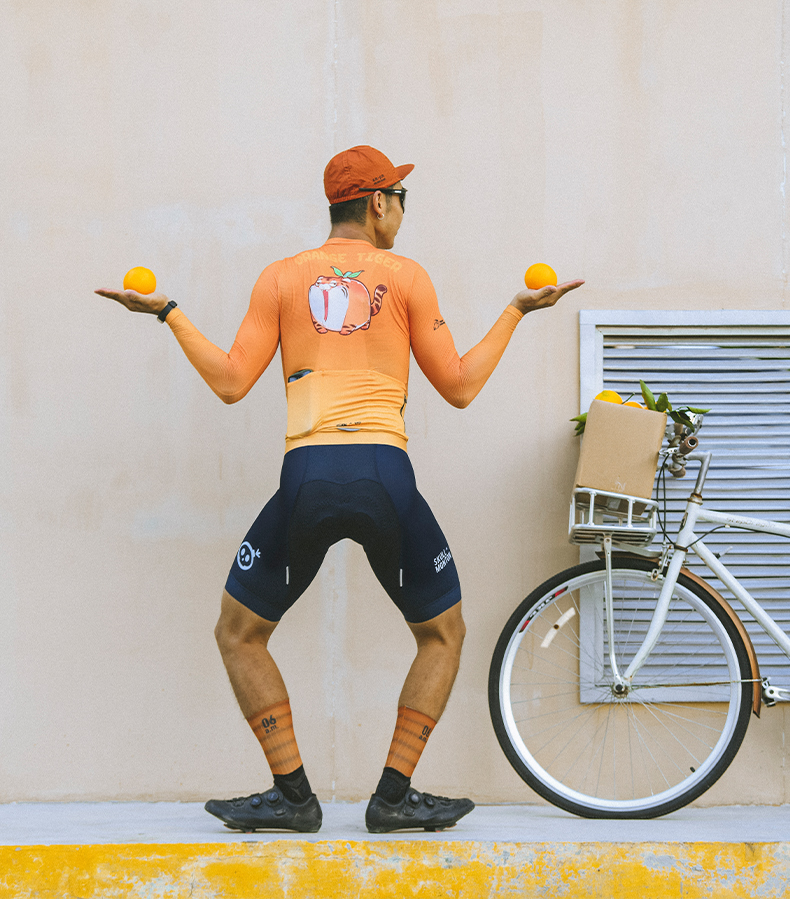 orange bike clothing