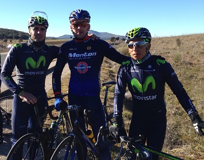 riding with Movistar team