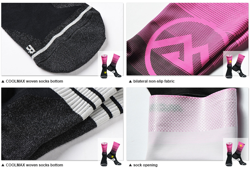 pink cycling socks fabric