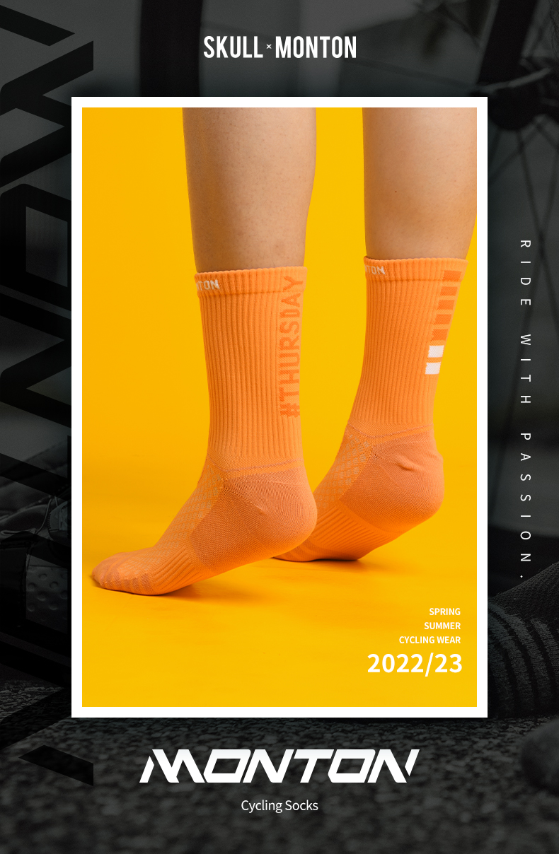 orange bike socks