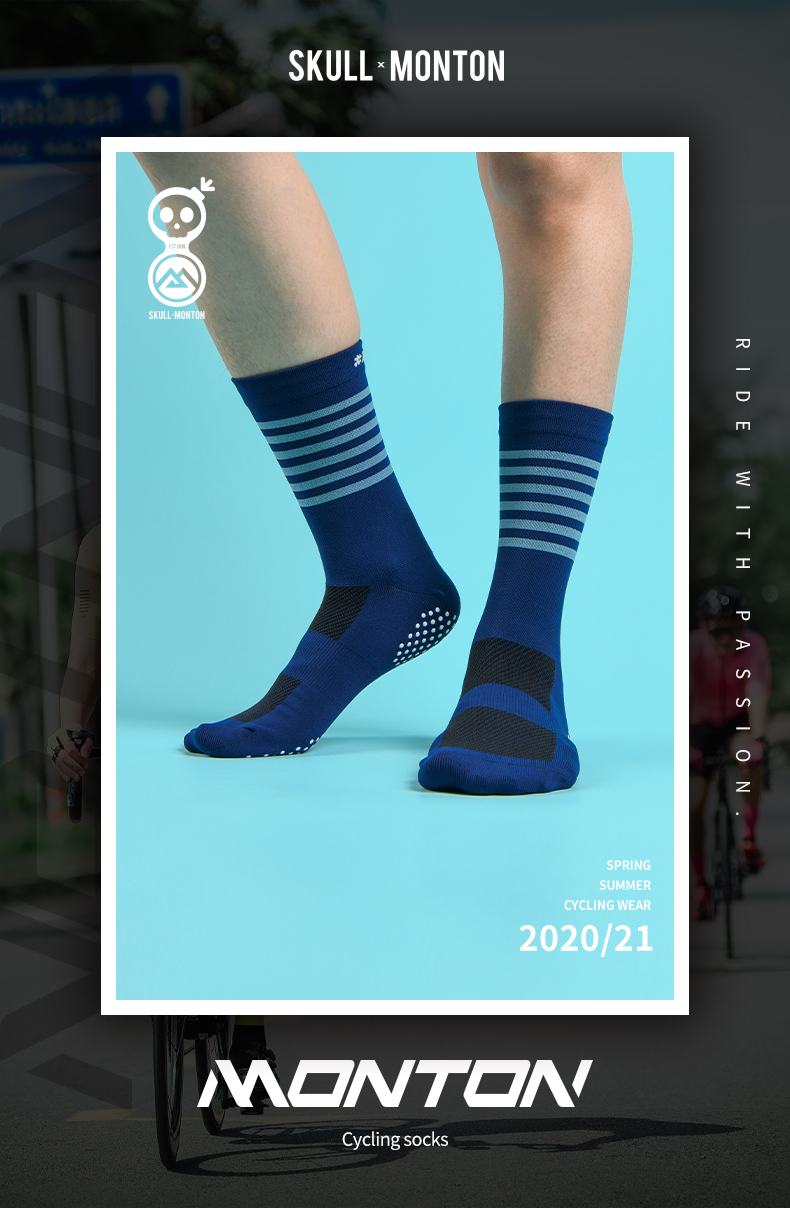 blue cycling socks
