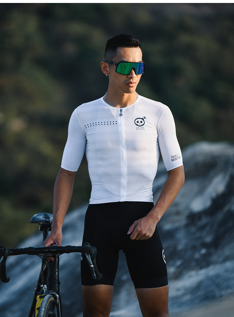 Man Bike Riding Cycling Jersey Bicycle Women Men Breathable Shirts DKGEMN White 