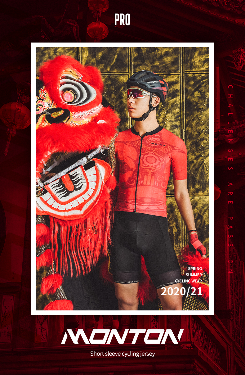 cycling clothing clearance Men's Bike Jerseys Red Awesome Lion