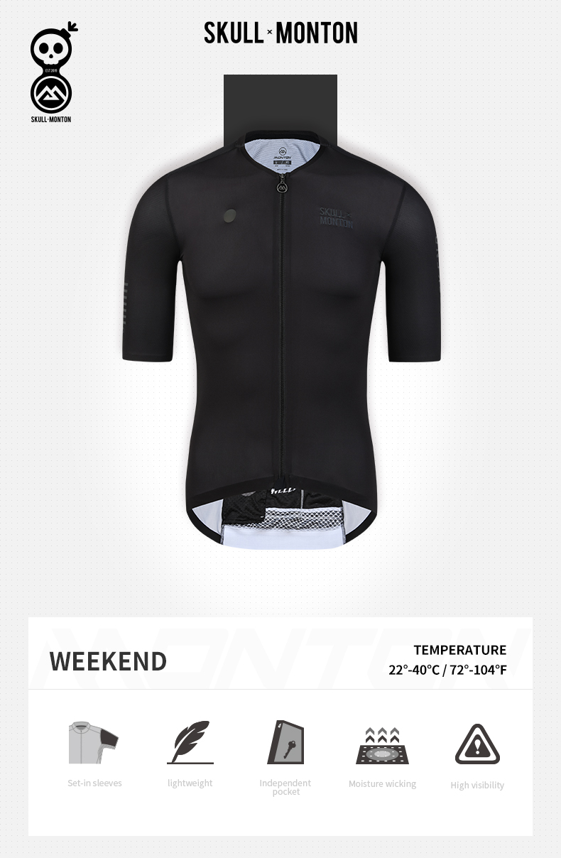 Details about   MONTON MENS CYCLING JERSEY WEEKEND BLACK