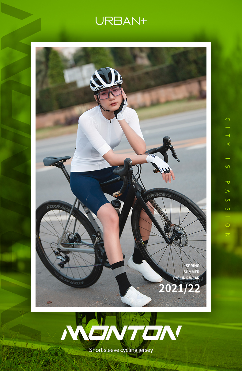 Womens Short Sleeve Cycling Jersey Urban Traveler Max White *