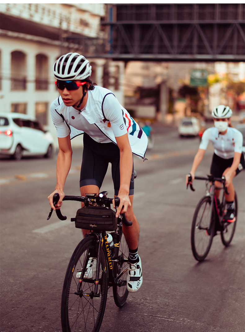 white cycling vest
