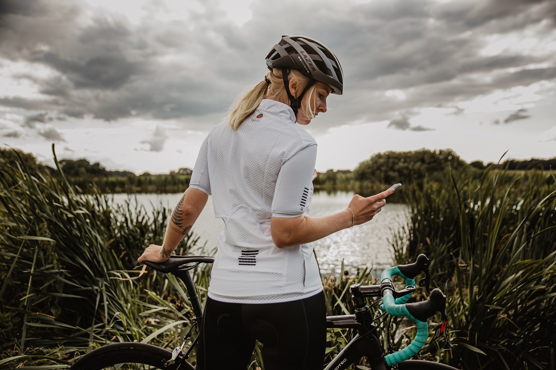 white cycling vest